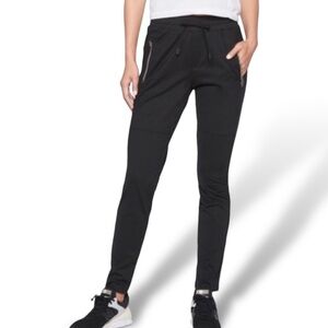 ATHLETA Hilltop Jogger Black w/ Silvertone Zipper Detail US Sz XS